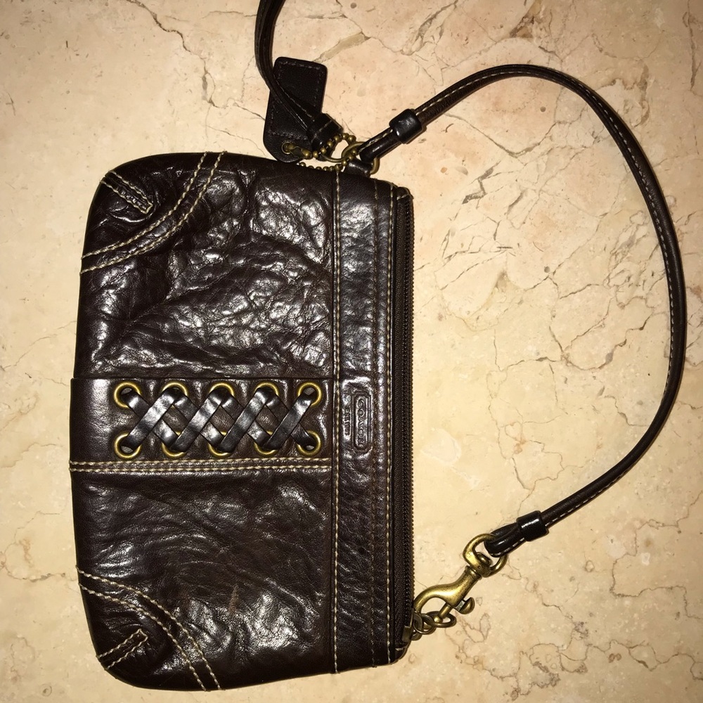 Coach wristlet, brown